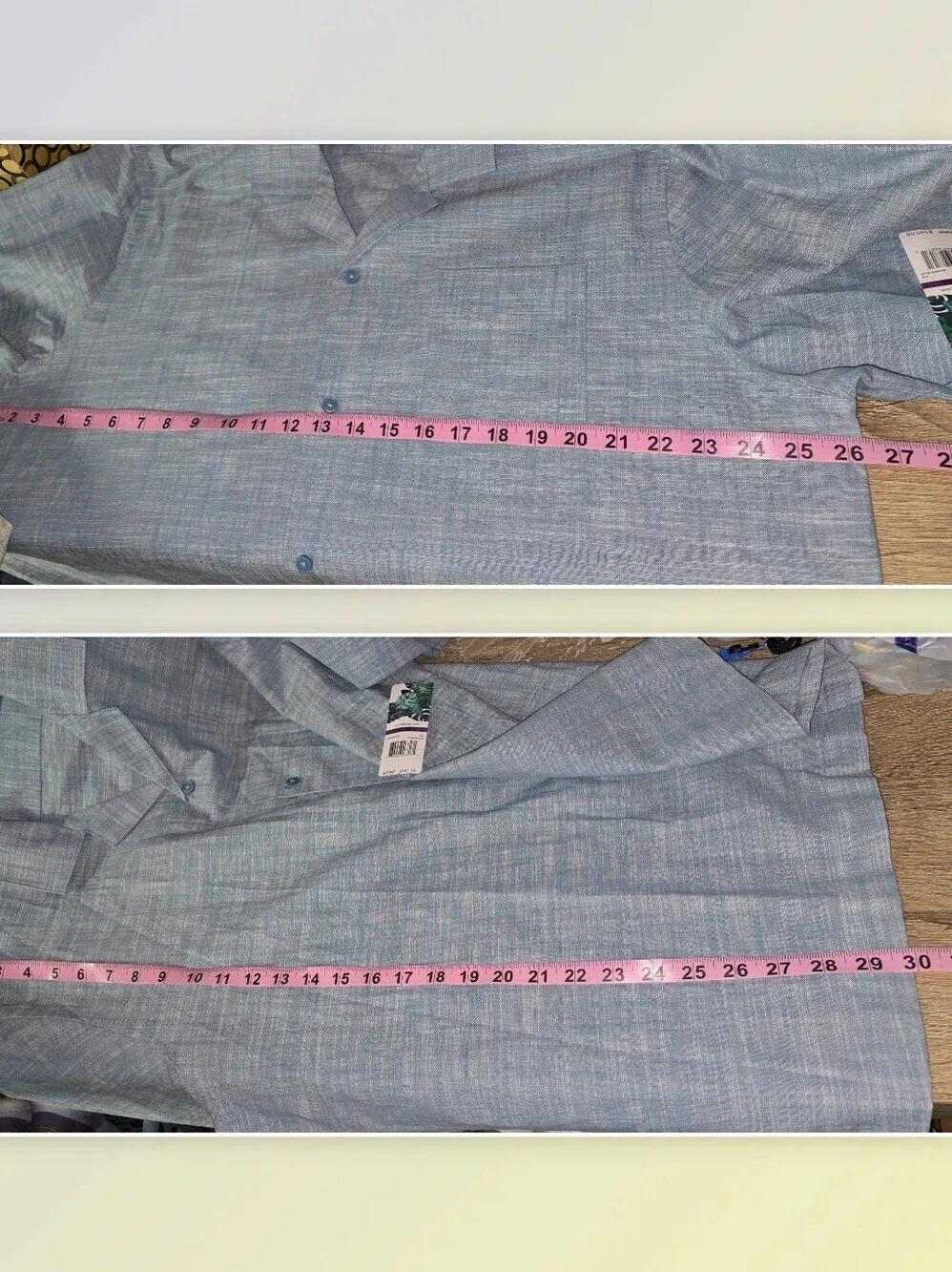 NWT Cubavera Cotton Button-up Collared Shirt Agean Blue Men's XXL